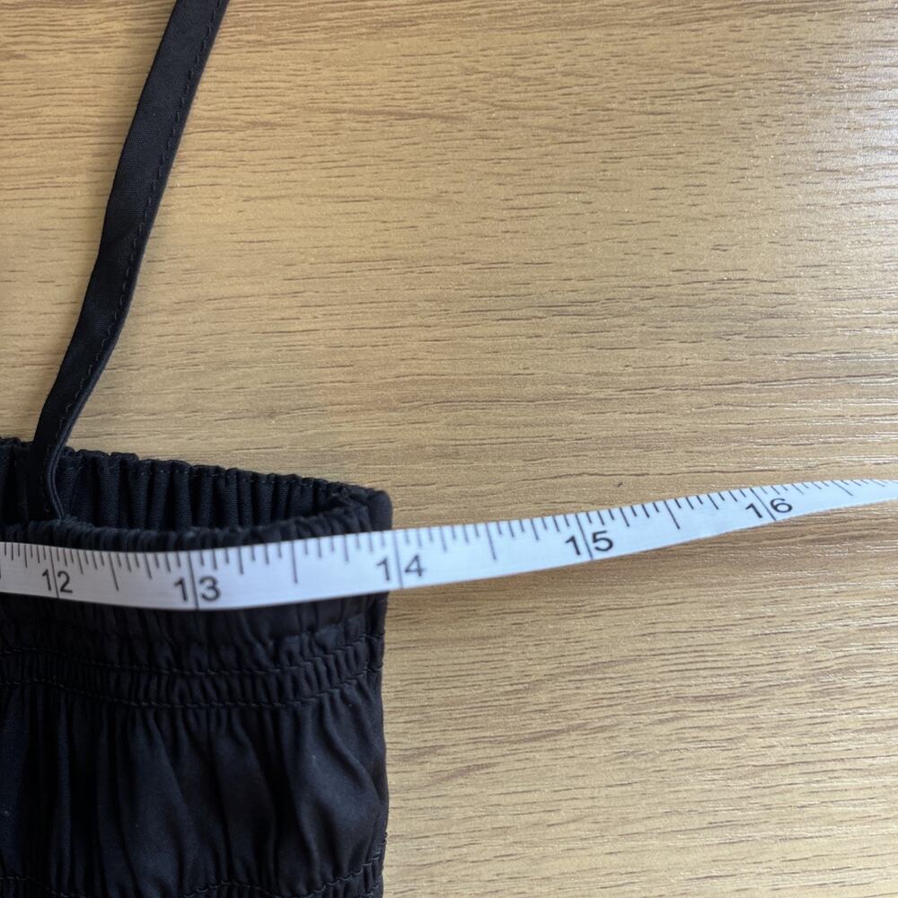 NWT Madewell Dress Size Petite Medium Poplin Smocked Maxi Black NV960 - Picture 5 of 8